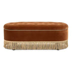 Panca Contenitore Ovale Jennifer Taylor Home Melinda 48.5 con Bottoni e Frange Bullion