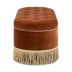Panca Contenitore Ovale Jennifer Taylor Home Melinda 48.5 con Bottoni e Frange Bullion