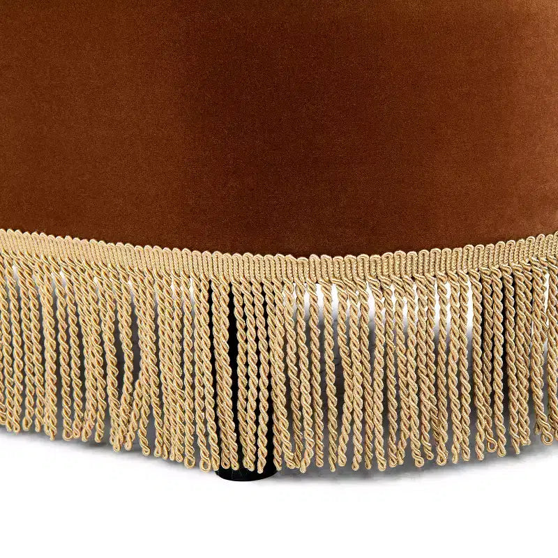 Panca Contenitore Ovale Jennifer Taylor Home Melinda 48.5 con Bottoni e Frange Bullion