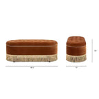 Panca Contenitore Ovale Jennifer Taylor Home Melinda 48.5 con Bottoni e Frange Bullion