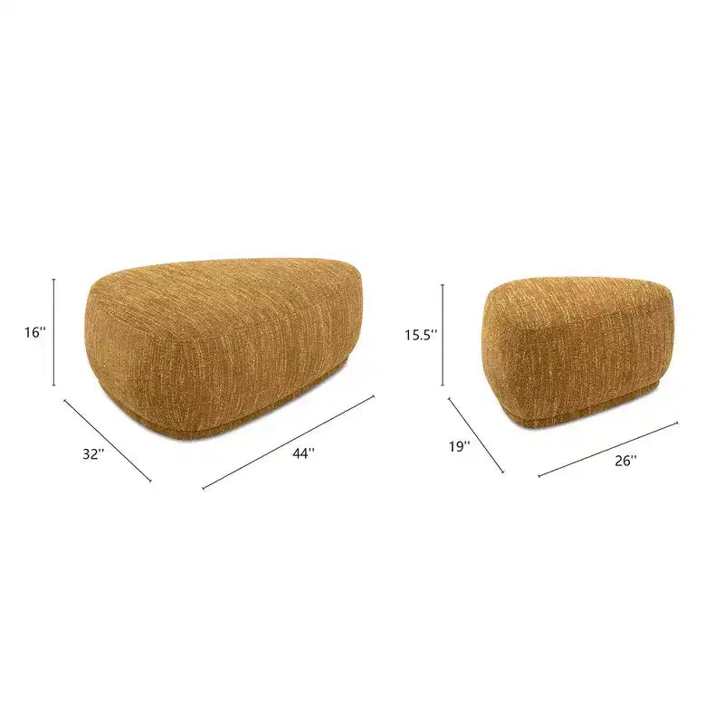 Jennifer Taylor Home Pebble 44 e 26 Set Pouf Cocktail Triangolare Arrotondato