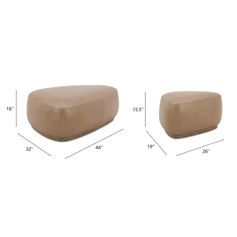 Jennifer Taylor Home Pebble 44 e 26 Set Pouf Cocktail Triangolare Arrotondato