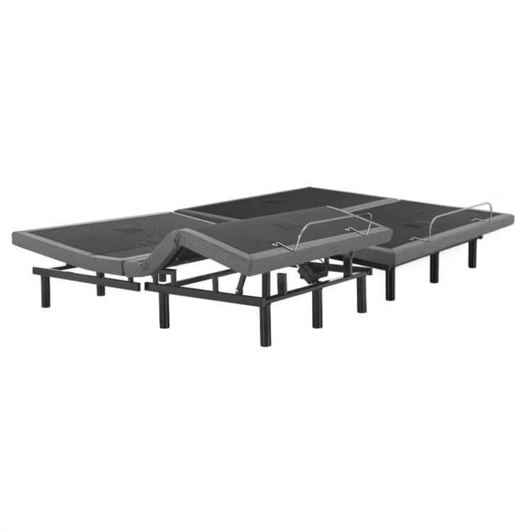 Base per Letto Elettrica Regolabile con Inclinazione Testa e Piedi, Massaggio e Porte USB – Grigio, Matrimoniale / Queen / Split King / Twin XL