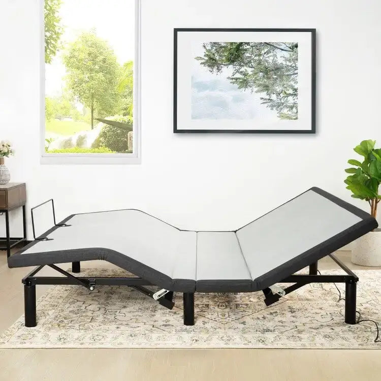 Base per Letto Elettrica Regolabile con Inclinazione Testa e Piedi, Massaggio e Porte USB – Grigio, Matrimoniale / Queen / Split King / Twin XL