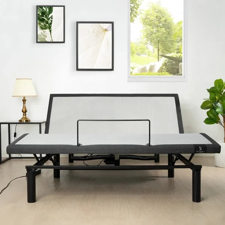 Base per Letto Elettrica Regolabile con Inclinazione Testa e Piedi, Massaggio e Porte USB – Grigio, Matrimoniale / Queen / Split King / Twin XL