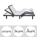 Base per Letto Elettrica Regolabile con Inclinazione Testa e Piedi, Massaggio e Porte USB – Grigio, Matrimoniale / Queen / Split King / Twin XL