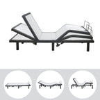 Base per Letto Elettrica Regolabile con Inclinazione Testa e Piedi, Massaggio e Porte USB – Grigio, Matrimoniale / Queen / Split King / Twin XL