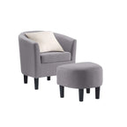 Poltrona a botte con pouf – Vari colori e tessuti, Singolo