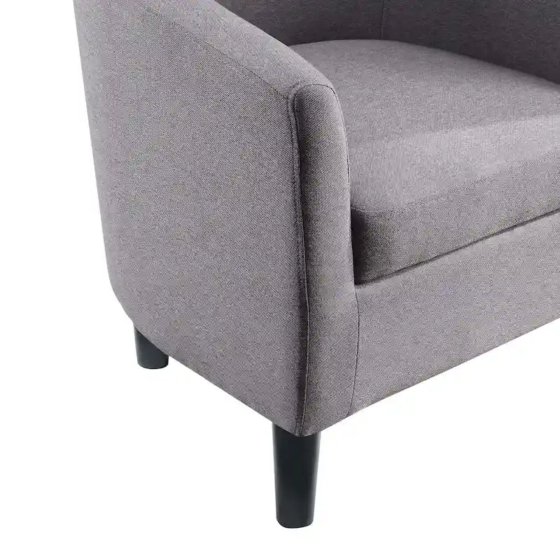 Poltrona a botte con pouf – Vari colori e tessuti, Singolo