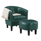 Poltrona a botte con pouf – Vari colori e tessuti, Singolo
