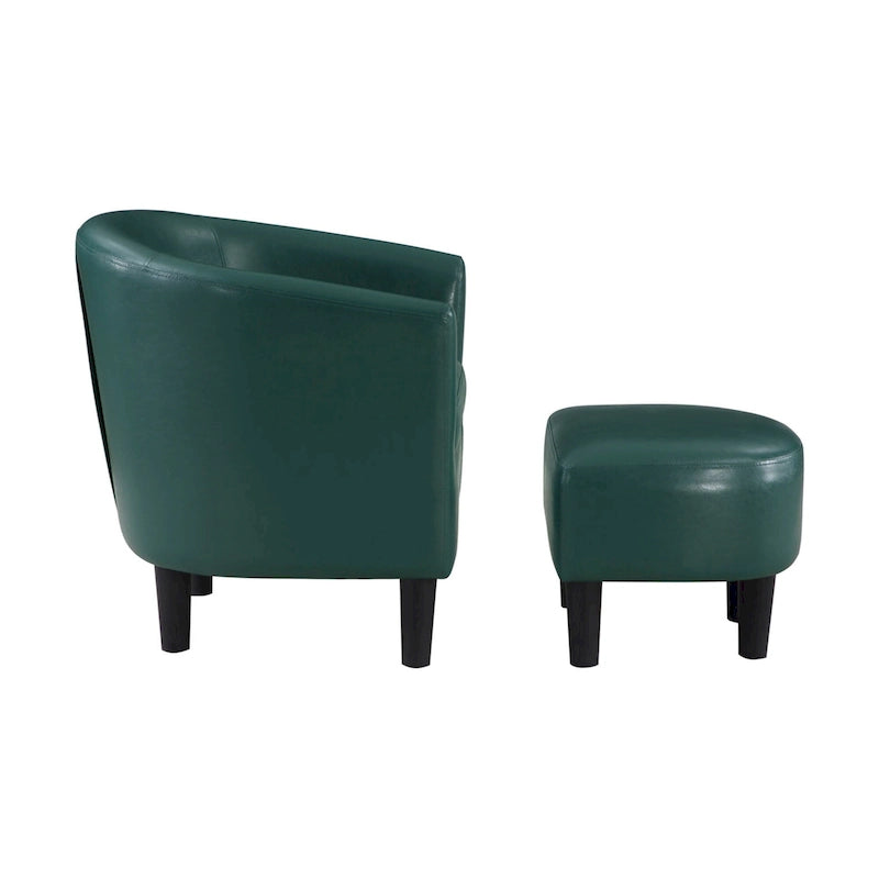 Poltrona a botte con pouf – Vari colori e tessuti, Singolo