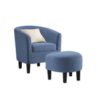 Poltrona a botte con pouf – Vari colori e tessuti, Singolo