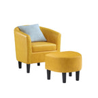 Poltrona a botte con pouf – Vari colori e tessuti, Singolo