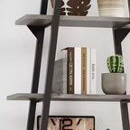 Whizmax Scaffale a 5 ripiani in legno industriale, libreria alta a scala rustica a giorno, mensole espositive da terra per soggiorno, camera da letto, ufficio