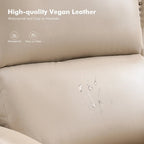Poltrona Reclinabile Manuale Tradizionale in Similpelle Vegana con Schienale Alto e Borchie Decorative – Beige / Blu Scuro / Marrone / Cammello / Nero, Singola