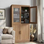 Libreria decorativa Dovelina con finitura effetto legno, ante e ripiani regolabili