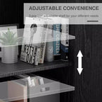 Libreria decorativa Dovelina con finitura effetto legno, ante e ripiani regolabili