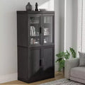 Libreria decorativa Dovelina con finitura effetto legno, ante e ripiani regolabili