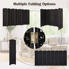Divisorio per ambienti a 8 pannelli Costway, schermo pieghevole per la privacy alto 183 cm con struttura in legno massello marrone/nero