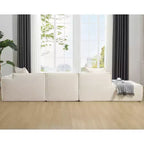 Divano componibile modulare 129,5W, divano a blocco di tofu a forma di L minimalista con installazione gratuita 4L -ModernLuxe