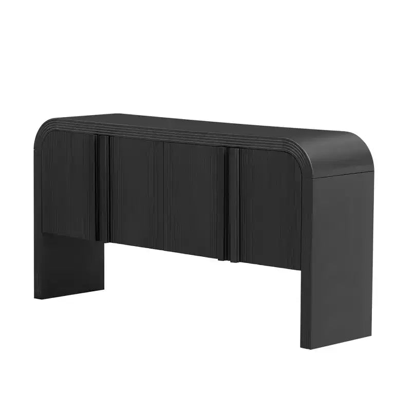 Consolle in Legno da 63 pollici, Credenza a Buffet con Ante e Ripiani Regolabili, Tavolo Stretto da Ingresso o Divano per Soggiorno Corridoio