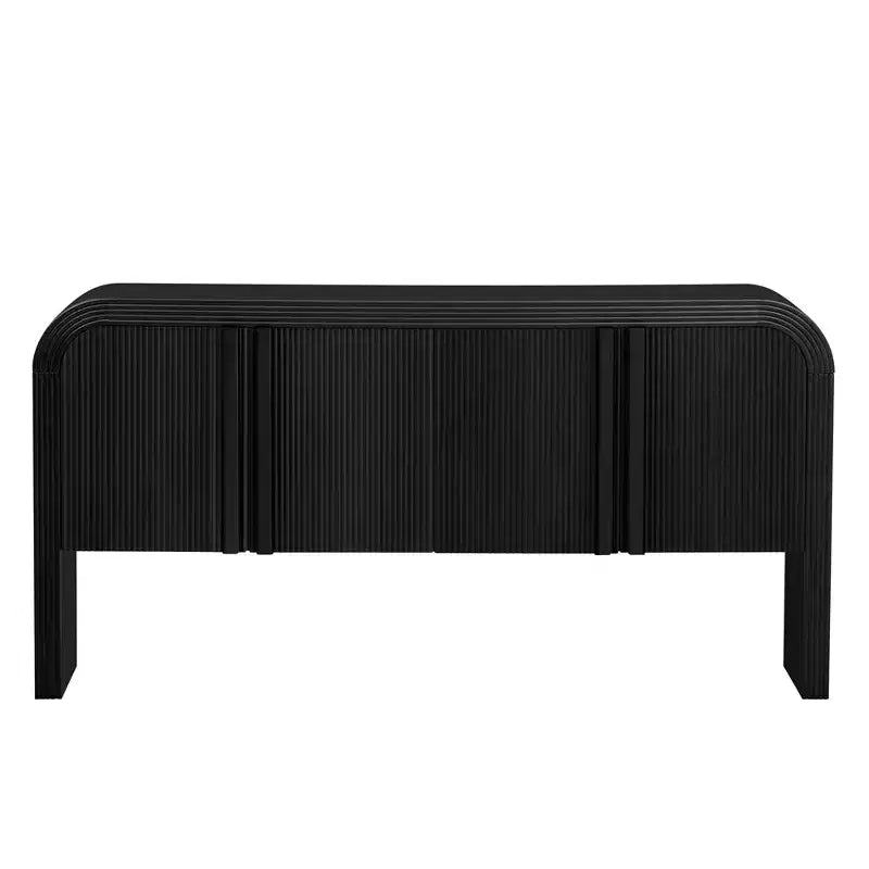 Consolle in Legno da 63 pollici, Credenza a Buffet con Ante e Ripiani Regolabili, Tavolo Stretto da Ingresso o Divano per Soggiorno Corridoio
