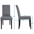 Sedie da pranzo con schienale alto in similpelle, cuscino in schiuma e gambe in legno di gomma – Nero / Grigio / Marrone / Bianco