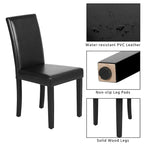 Sedie da pranzo con schienale alto in similpelle, cuscino in schiuma e gambe in legno di gomma – Nero / Grigio / Marrone / Bianco