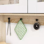 Credenza Famapy 63W in legno marrone con 4 cassetti, ganci e ripiani aperti
