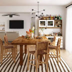 Credenza Famapy 63W in legno marrone con 4 cassetti, ganci e ripiani aperti