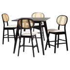 Set da pub Darrion in legno di 5 pezzi in stile moderno di metà secolo Baxton Studio
