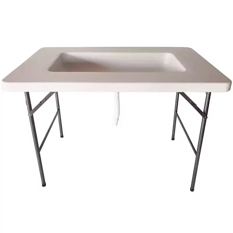 Tavolo bar pieghevole portatile Modern Home da 120 cm con bordo e gonna - bianco