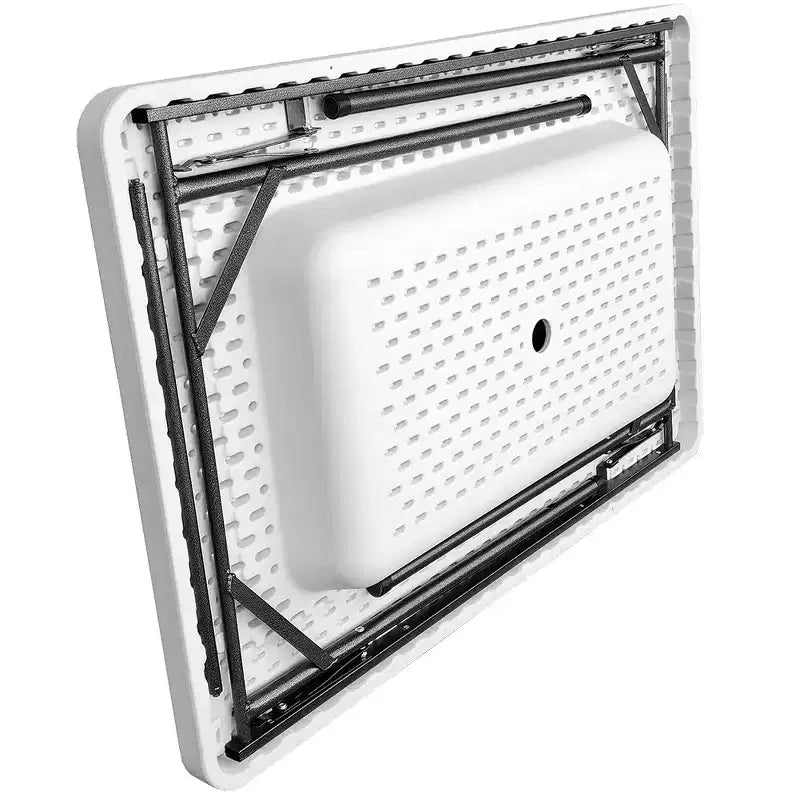 Tavolo bar pieghevole portatile Modern Home da 120 cm con bordo e gonna - bianco