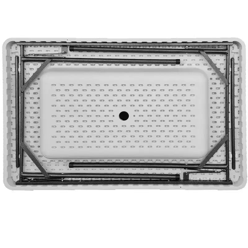 Tavolo bar pieghevole portatile Modern Home da 120 cm con bordo e gonna - bianco