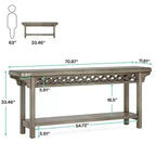 Lantine Tavolo Consolle Lungo in Legno Massello da 70,8 Pollici