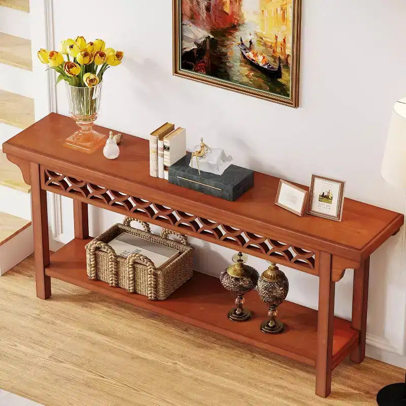 Lantine Tavolo Consolle Lungo in Legno Massello da 70,8 Pollici
