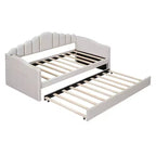 Divano letto singolo in velluto con letto estraibile/2 cassetti e porte di ricarica USB 4Q - ModernLuxe