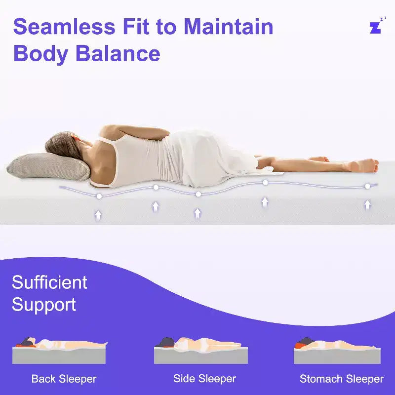 FDW Materasso in memory foam con gel e carbone di bambù da 5 pollici / Materasso in memory foam al tè verde / Certificato CertiPUR-US / Materasso in scatola