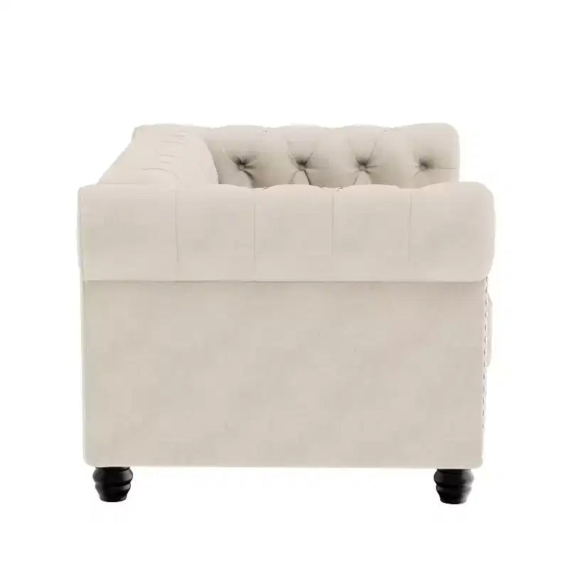 Divanetti 2 posti in velluto beige da 60 pollici per set di mobili da salotto - Morden Fort
