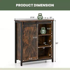 Mobile dispensa Costway da 32" con porta scorrevole "barn door" e ripiani regolabili