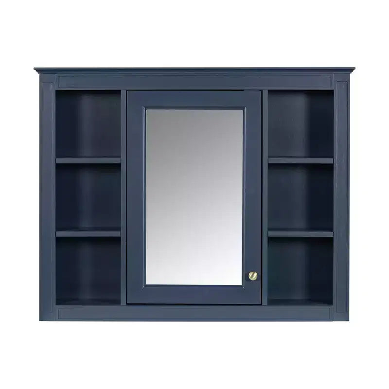 Mobiletto a Specchio per Bagno, Mobiletto da Parete Moderno per Bagno con Specchio, 6 Ripiani a Giorno, Mobiletto sopra il WC