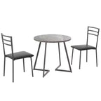 Set da pranzo a 3 pezzi VECELO, tavolo accentato e sedie moderni con piano rotondo in legno, altezza 76 cm, per stanza e piccoli spazi