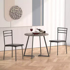 Set da pranzo a 3 pezzi VECELO, tavolo accentato e sedie moderni con piano rotondo in legno, altezza 76 cm, per stanza e piccoli spazi