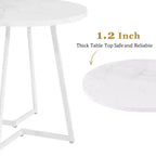 Set da pranzo a 3 pezzi VECELO, tavolo accentato e sedie moderni con piano rotondo in legno, altezza 76 cm, per stanza e piccoli spazi
