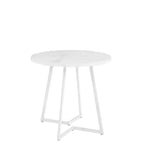 Set da pranzo a 3 pezzi VECELO, tavolo accentato e sedie moderni con piano rotondo in legno, altezza 76 cm, per stanza e piccoli spazi