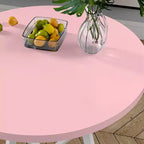 Set da pranzo a 3 pezzi VECELO, tavolo accentato e sedie moderni con piano rotondo in legno, altezza 76 cm, per stanza e piccoli spazi