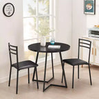 VECELO 3-Piece Dining Table Set, 30 in. H Modern Round Wood Top Accent Table and Chairs for Room and Small Space