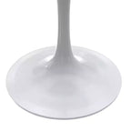 LeisureMod Verve 27 - Tavolo da pranzo rotondo, moderno, con piano in resina e base a piedistallo in acciaio bianco, tavolino d'appoggio per cucina e casa