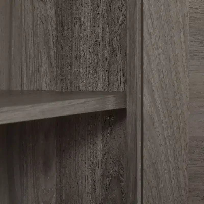Credenza Rustica Effetto Rattan 34.05H, Mobile Contenitore con Quattro Ante e Ripiani Regolabili, 4Q - ModernLuxe