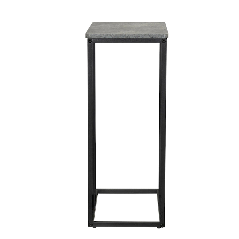 Tavolino laterale a C con struttura in acciaio – Ardesia / Noce / Rovere nero / Frassino / Bianco e altro, singolo